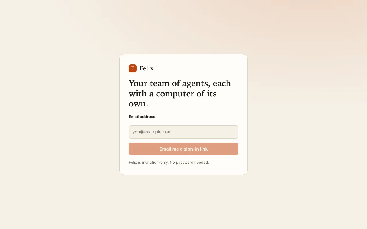 The sign-in page: an email field and the button Email me a sign-in link.